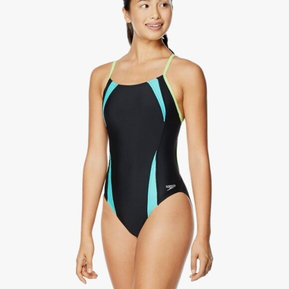 Speedo Women's Swimsuit One Piece Prolt Flipback Printed Size: 12/38 - Picture 1 of 8